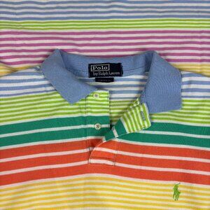 Polo Ralph Lauren Mens L Striped Polo Shirt Multicolor Vintage 80s 90s Y2K